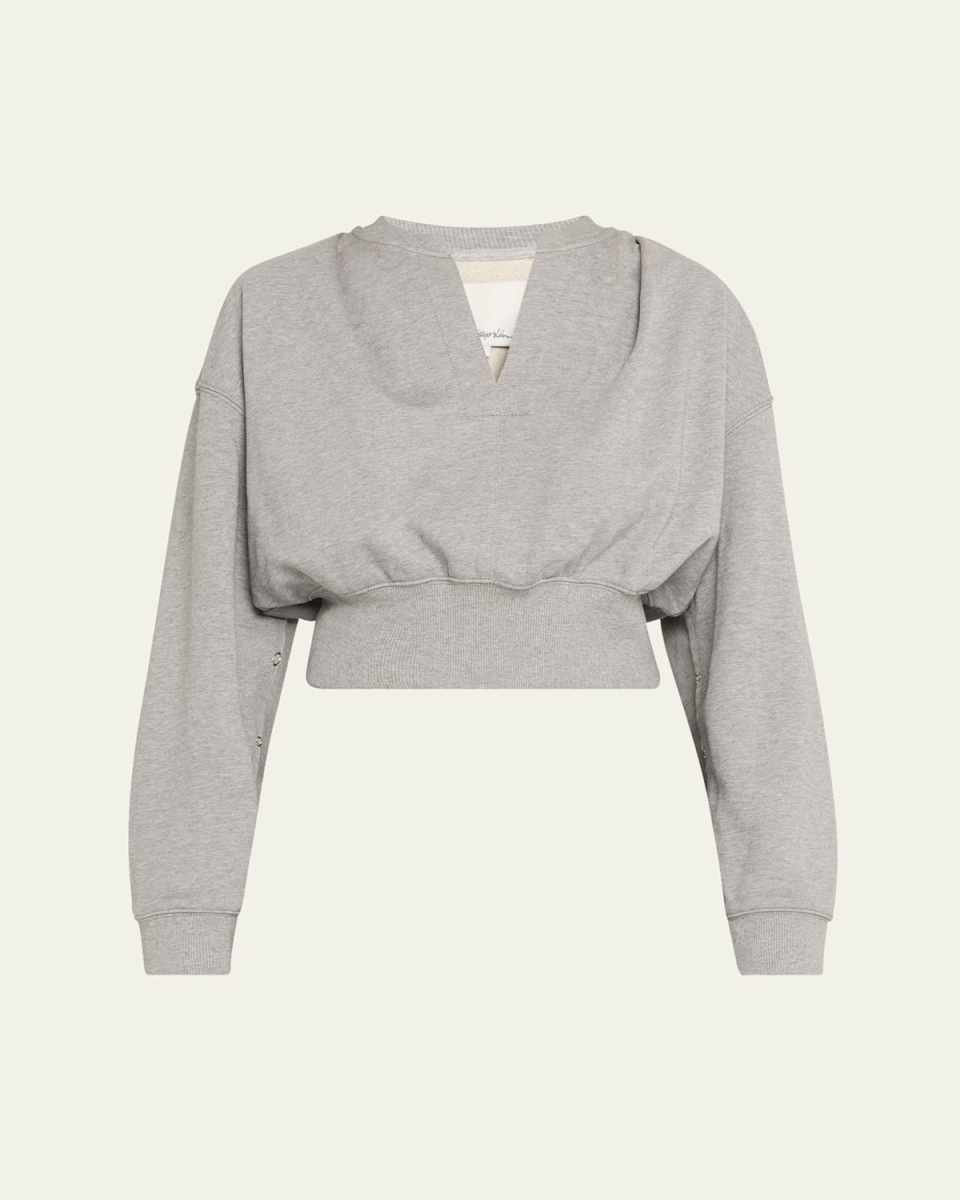 Cropped Sweatshirt with Inseam Snaps